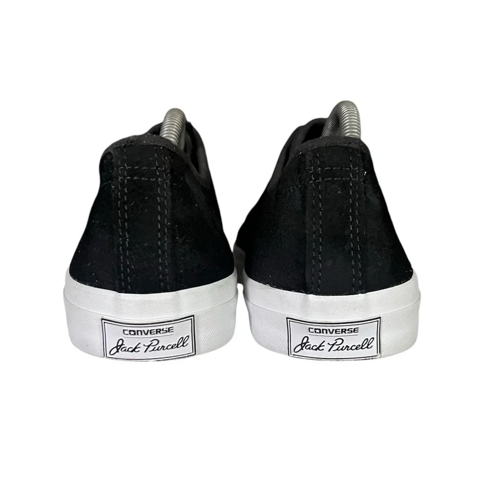 Converse Jack Purcell Low Top Sneakers Black Suede Smile Toe M9 W10.5 Shoes - Picture 4 of 5